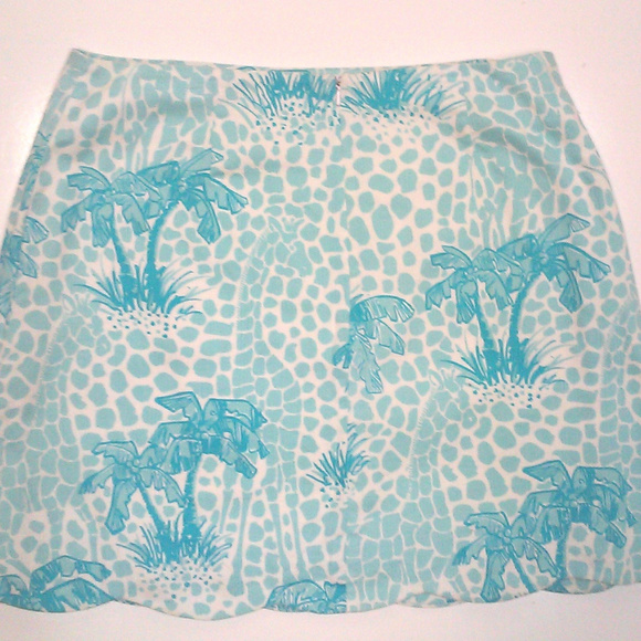Lilly Pulitzer Blue White Wrap Mini Skirt Size 12 - Picture 4 of 4